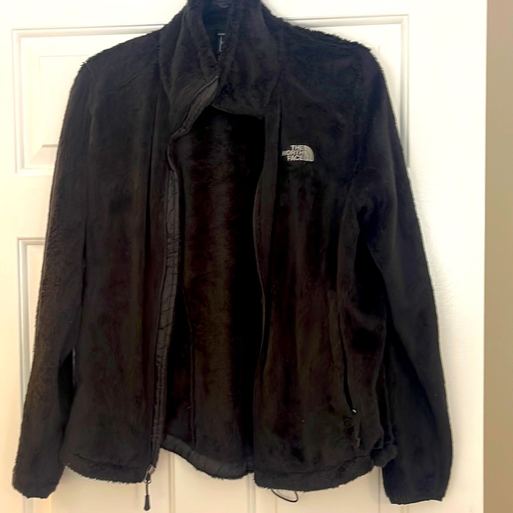Black Furry North face Jacket- Size Medium